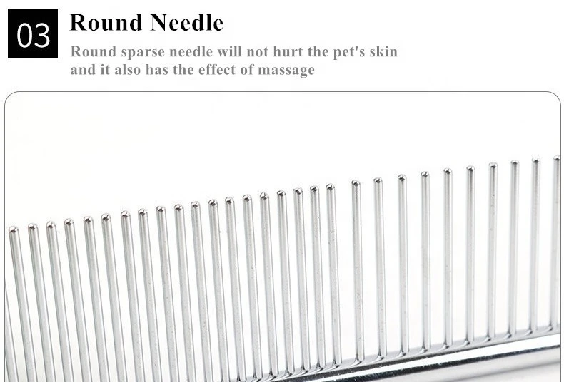 Colorful Stainless Steel Comb for Pet Cat and Dog Knot Comb Pet Grooming Comb