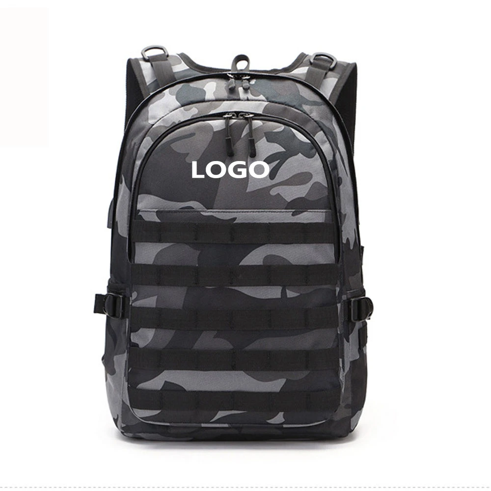 China Wholesale Custom Camo Printed Reflective Backpack Factory Outdoor Sport Teenager School Bag with Soft Canvas Lining