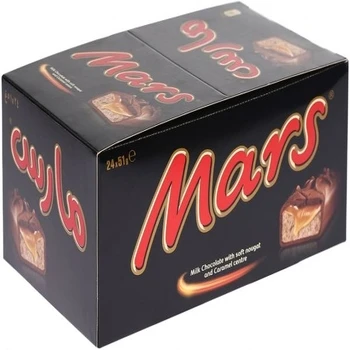 Плитка шоколада Mars с липкой карамелью и мягкой нугой внутри, 51 г (упаковка по 8 штук)