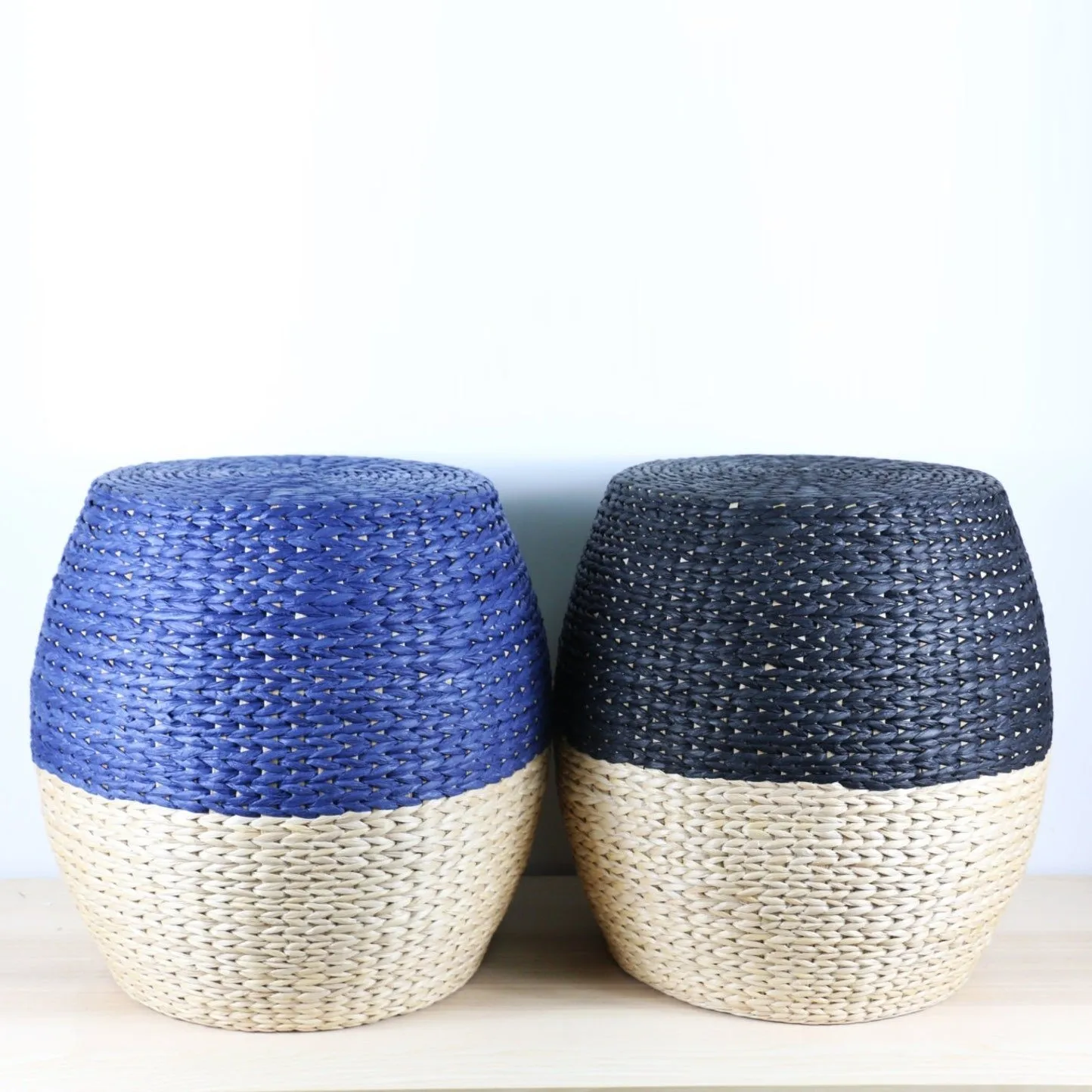 Rustic ottoman sofa comfortable water hyacinth pouf compostable chair cushion poufs for export from Vietnam