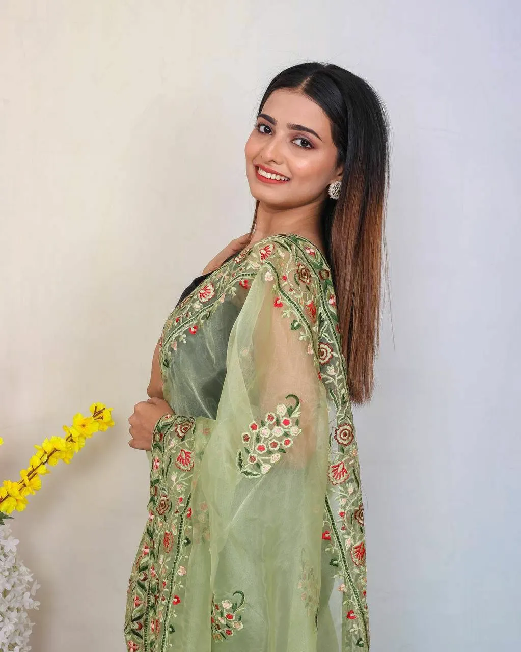 New launch soft Organza silk with Multi-thread and embroidery Find Saree Manufacturers in Indian Saree