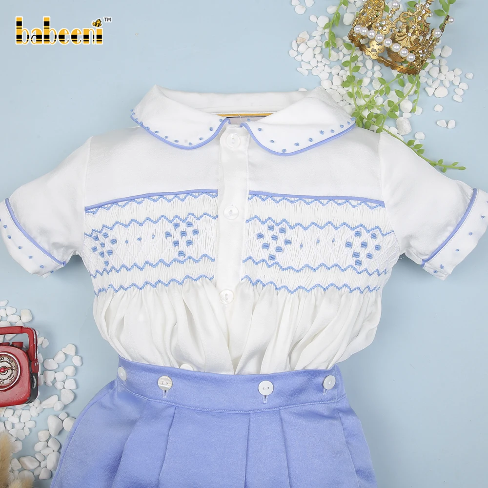 Cute Geometric smocking set for little boys - BC887