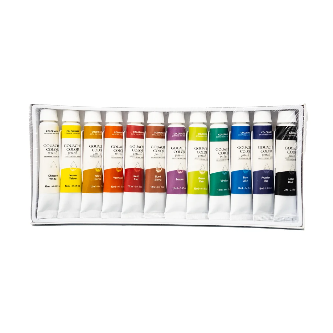 Artist professional Gouache Paint 24 Colors Washable Gouache Pigment Colormate Support Small-Quantity