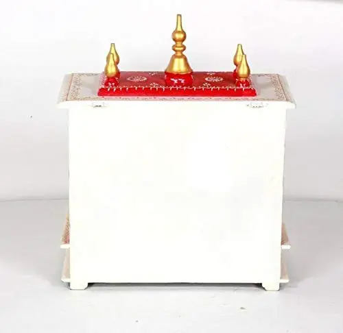 Handpainted Wooden Home Temple, Mandir For Home, Office and Gift, Pooja Mandir With Door, Home Mandapam for Pooja Religious