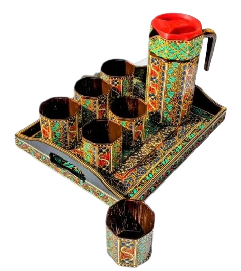 Swati Cultural Art Hand Painted Jug Glass Set, Swati Art Hand Painted Jug Glass Set, Wholesale Pakistani Jug Set