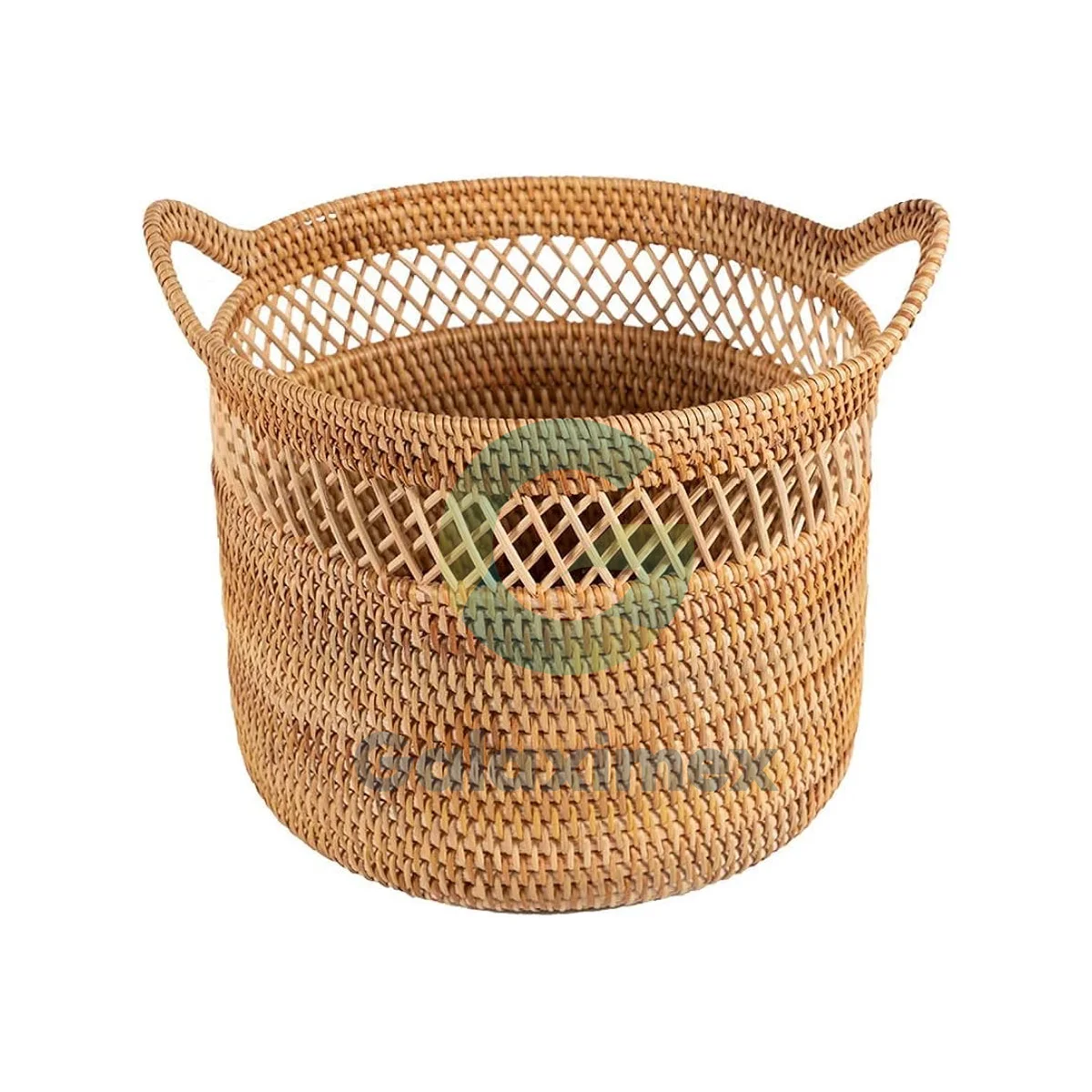 Round rattan storage basket with handles for Wicker Picnic Basket Cooler Round Laundry baskets wicker made in Vietnam