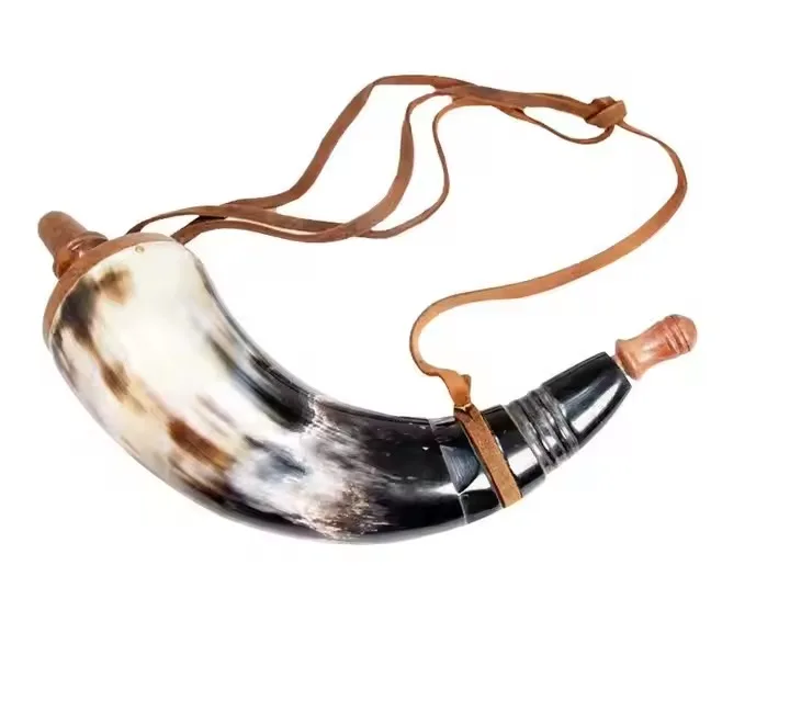 Buffalo Powder horn Natural Horn With Wood Plug India handicraft premium quality at competitive price