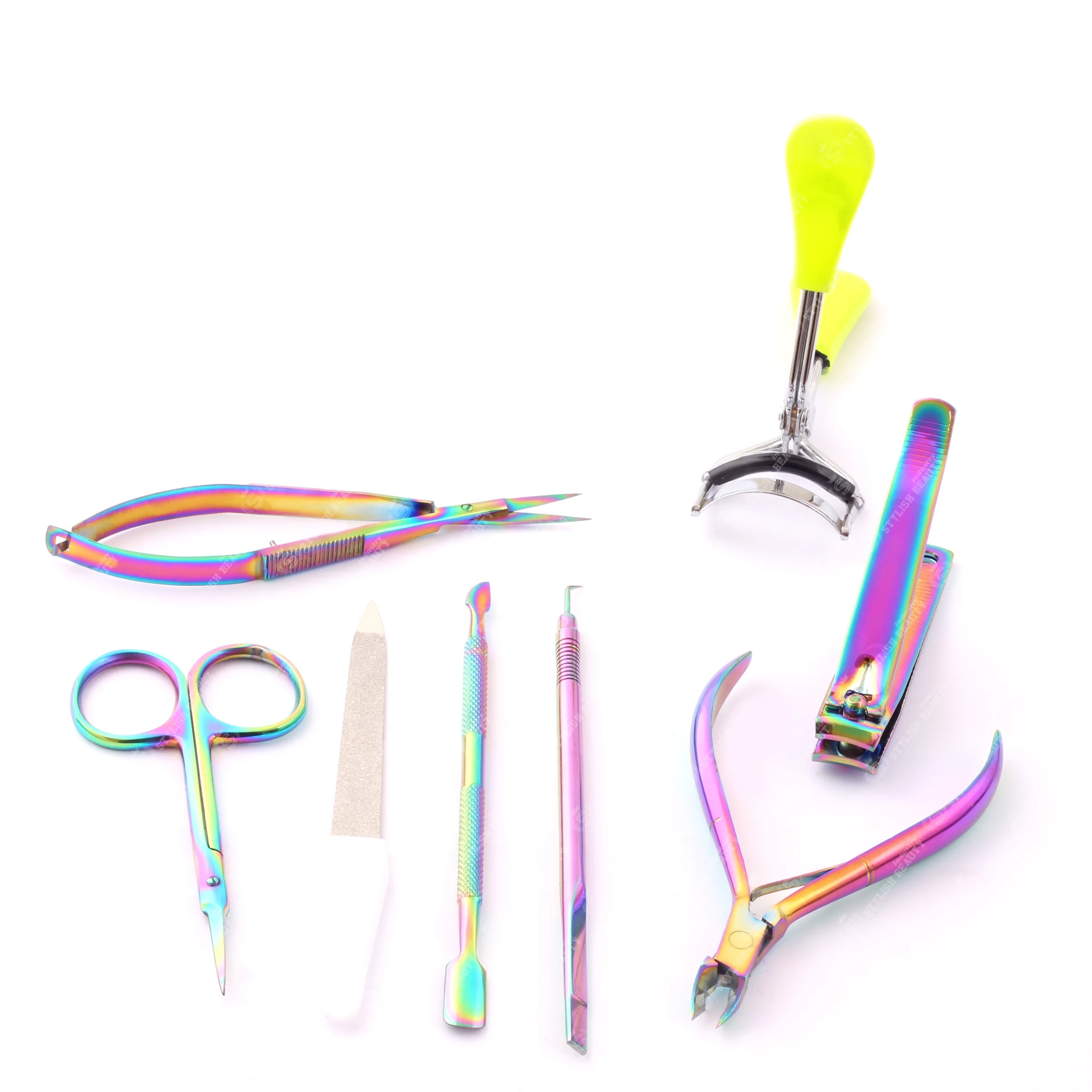 Customized Logo Private Label Anti Static Rainbow Acrylic Professional Washable Small Crystal Mini Glass Nail Files