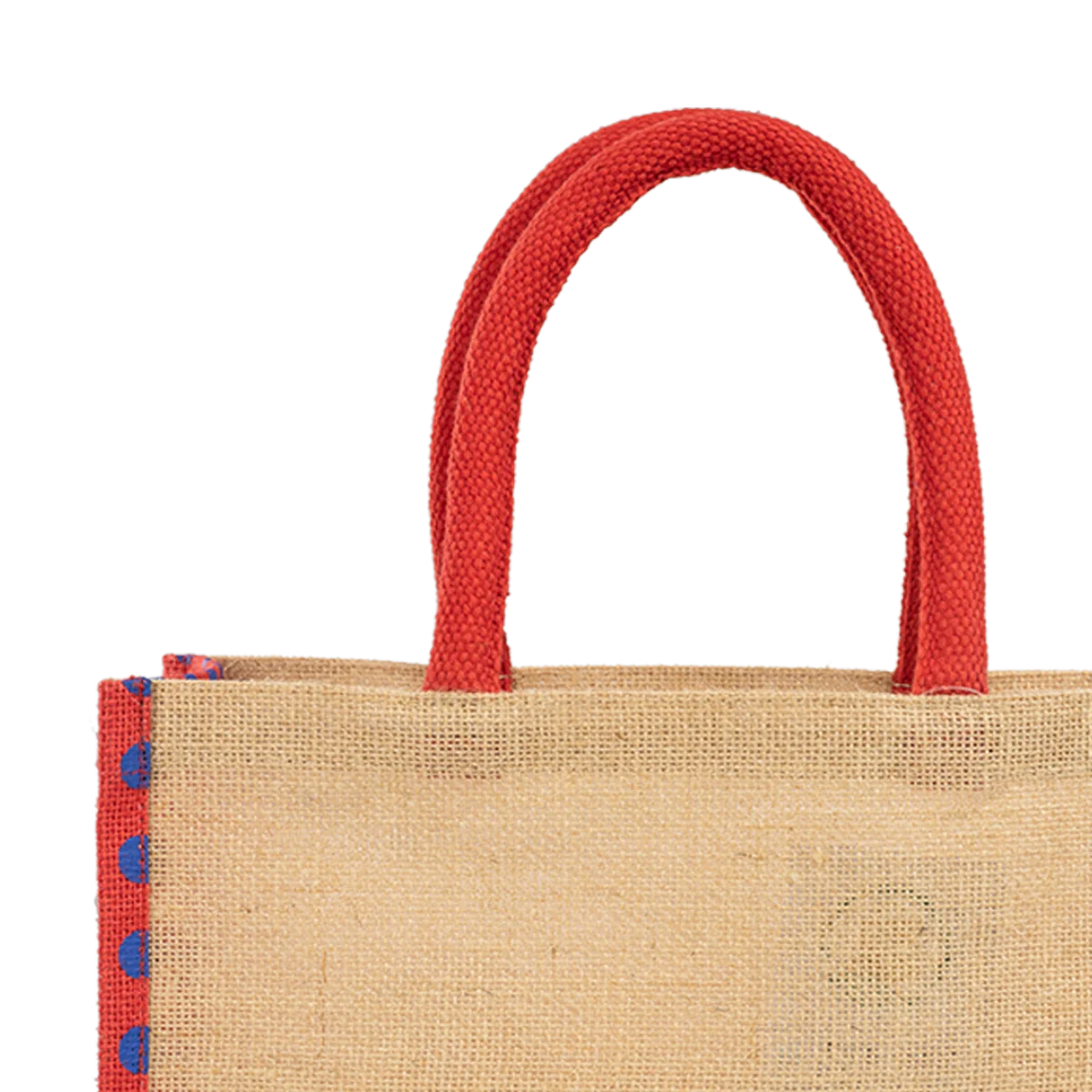 Eco-friendly 100% natural burlap jute shopping tote bag with webbing tape handle & customized print  & logo