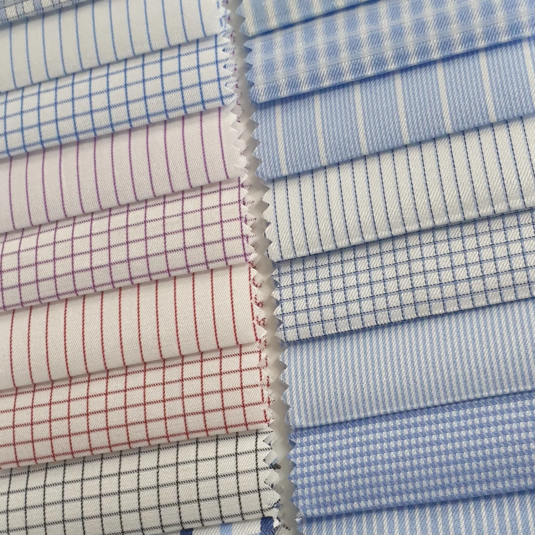 Elegant and stylish yarn-dyed cvc shirting fabrics in a a huge variety of patterns ready to ship worldwide