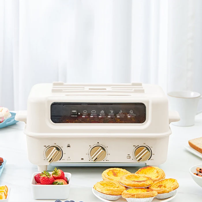 Ceramic Non-Stick Hot Pot and BBQ Grill Fried Pan 2 in 1 Roast Pan Electric Oven