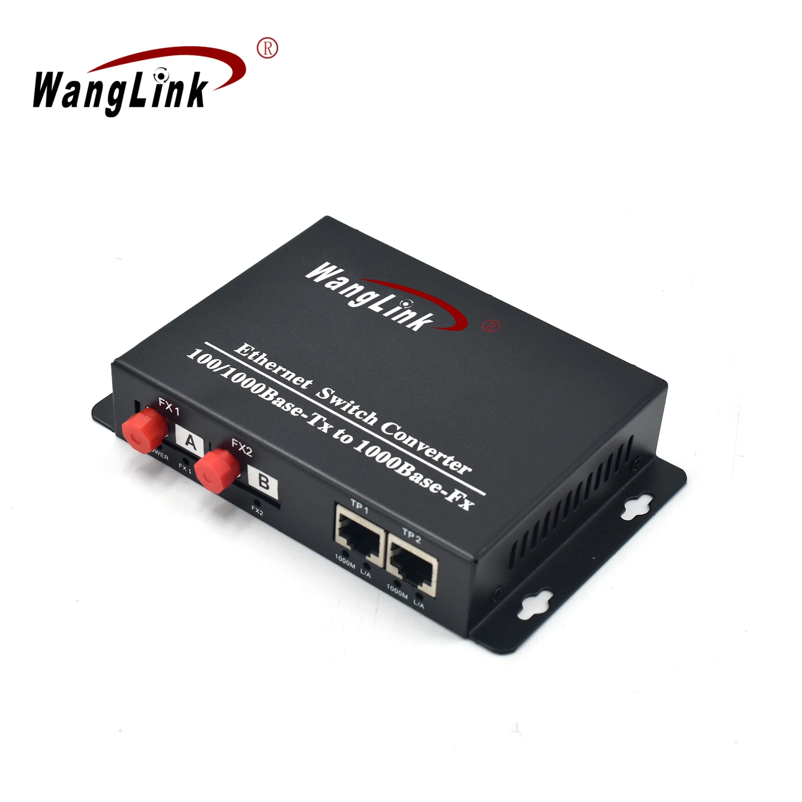 Wanglink desktop and wall mount two SC LC FC SFP port two RJ45 port Gigabit ethernet media converter fiber/T Transceiver