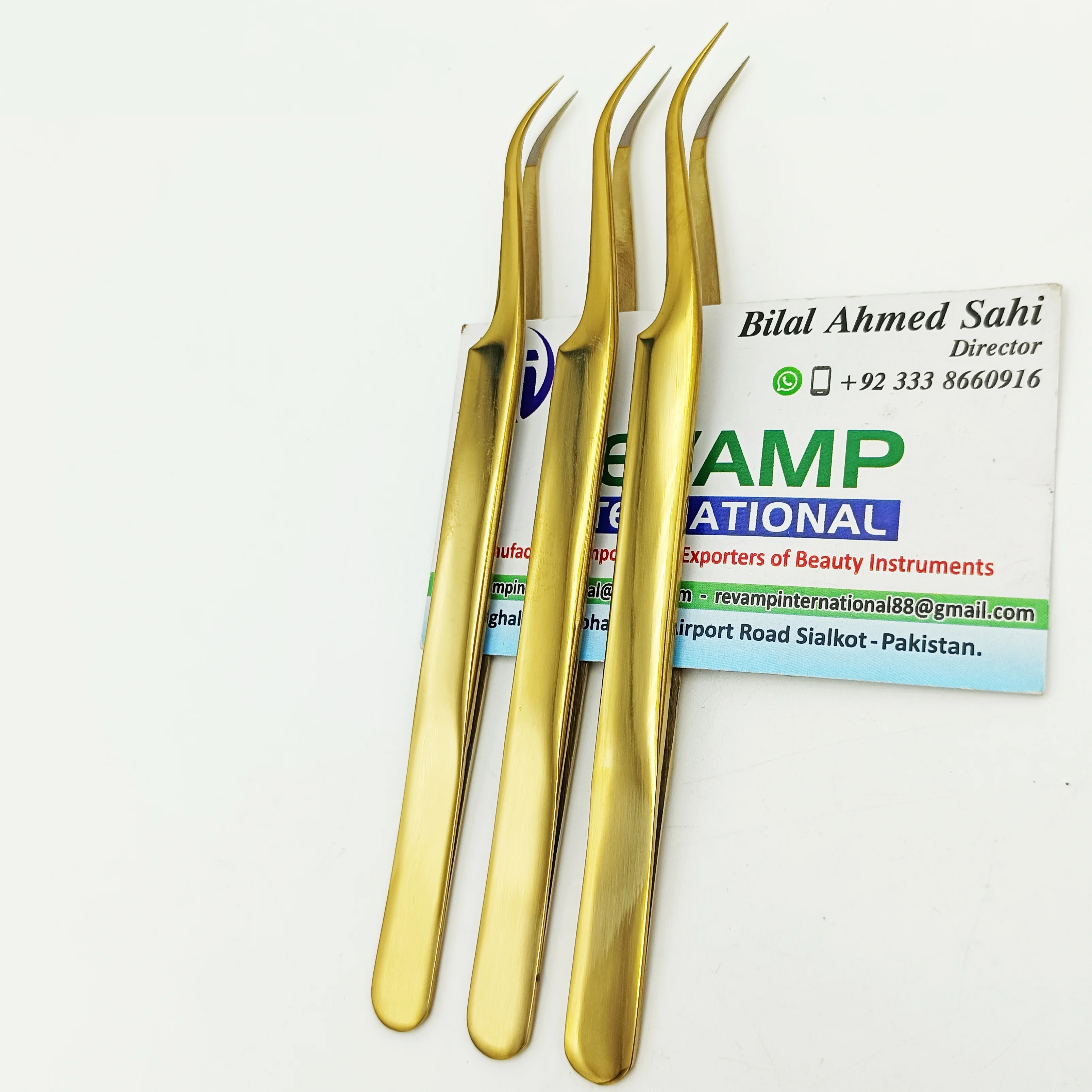 Hot Sale Gold Plated Curved Tip Lash Extension Tweezers For Isolation Sustainable Stainless Steel Fiber Tip Eyelash Tweezers