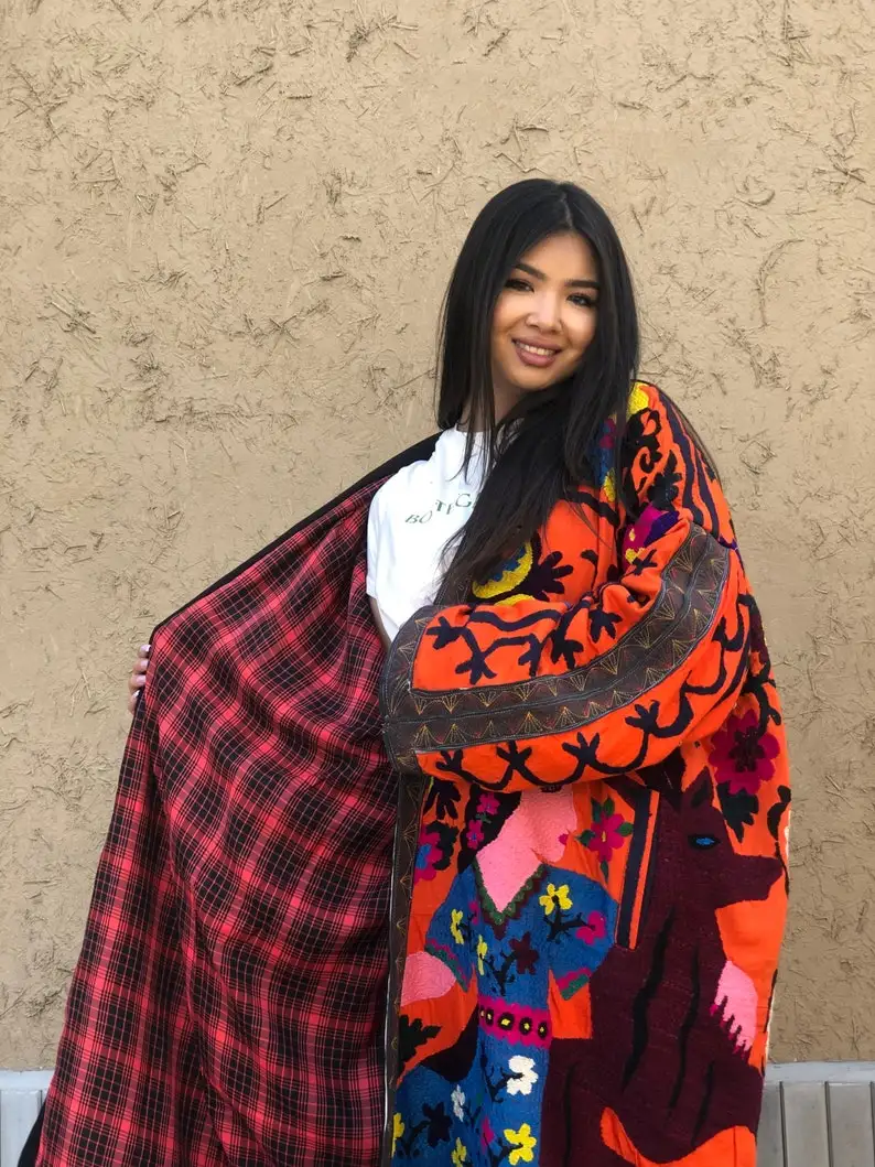 multi color sujanji jacket velvet cloth jacket long designer jackets for womens beautiful design