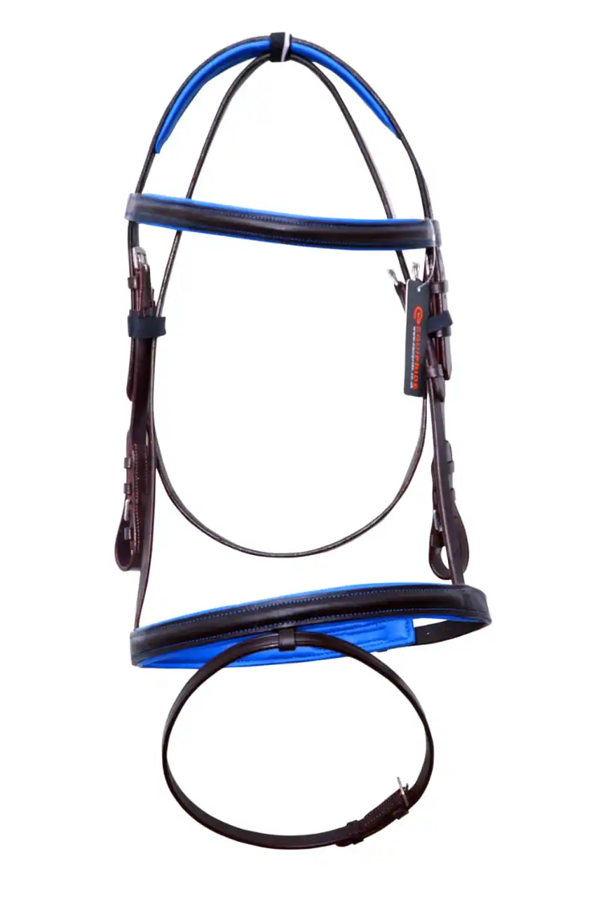 Кожаная уздечка для скачек изготовленная в Индии Высококачественная мягкая набивка с поводками разных цветов