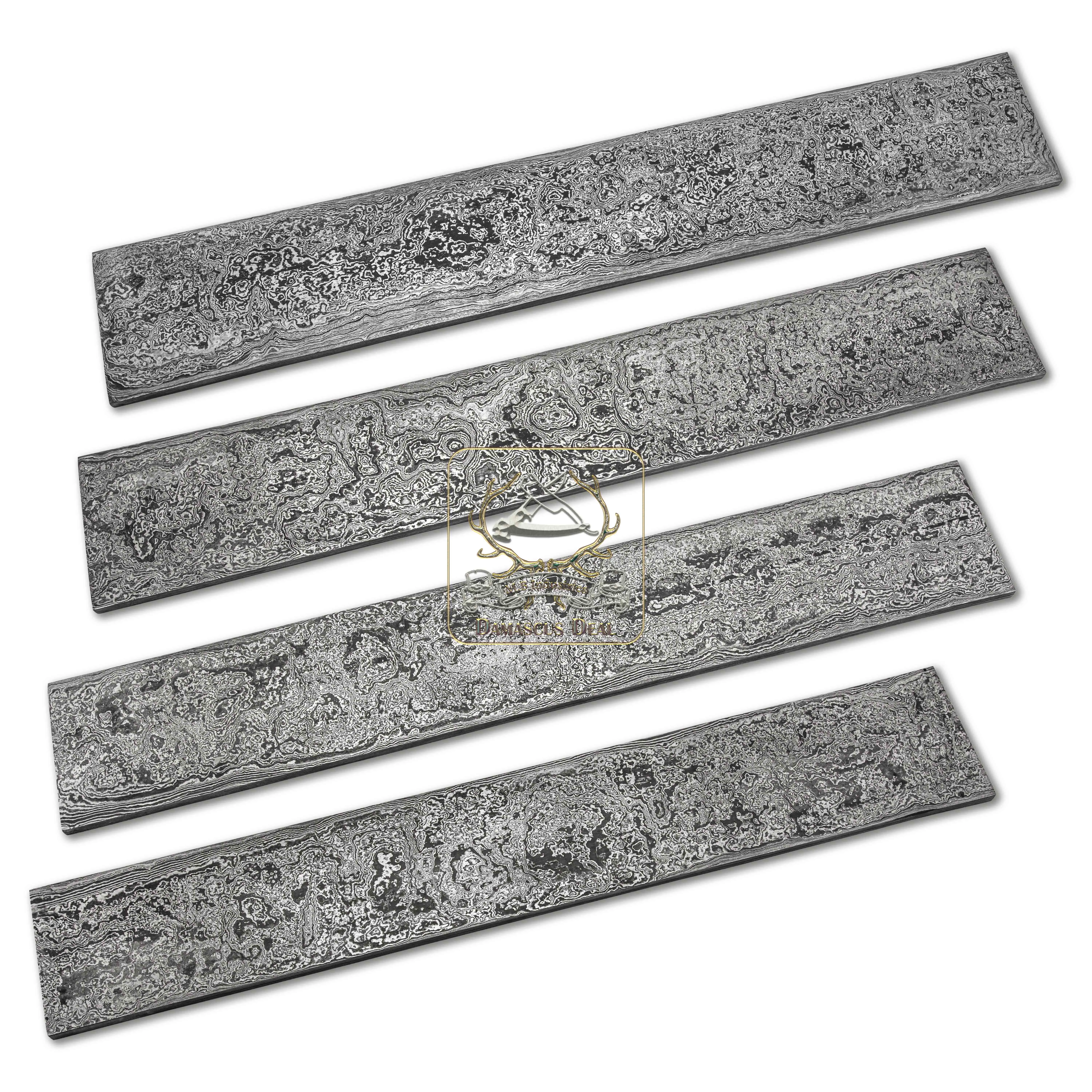 Damascus Steel Billet Random Pattern DD-Random-520 for Knife Making Hand Forged Carbon Steel Hardness 58-62 HRC Billet