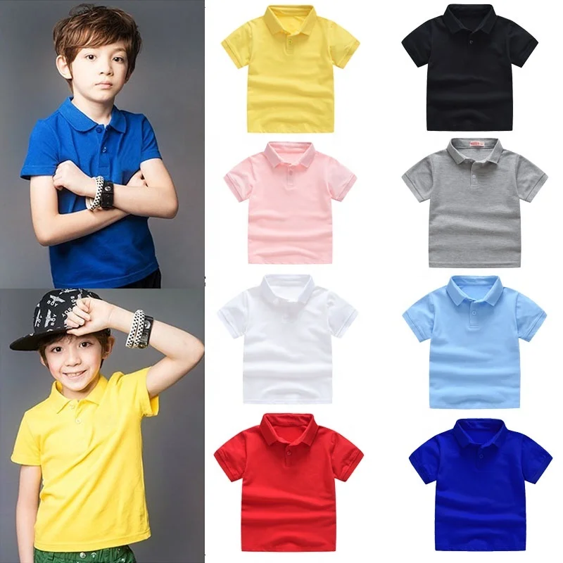 Boys  Short sleeve 100% Cotton 180gsm OEM Bangladesh Factory Exclusive Children Polo Shirts