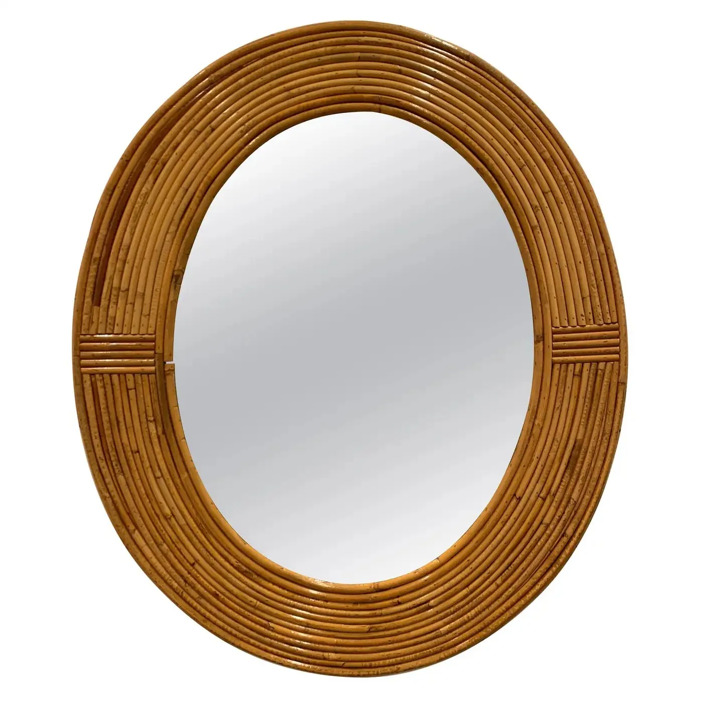 Indonesian Natural Rattan Oval Makeup Mirror Modern Luxury Wall Hanging Decor for Living Room Classic Home Decoration