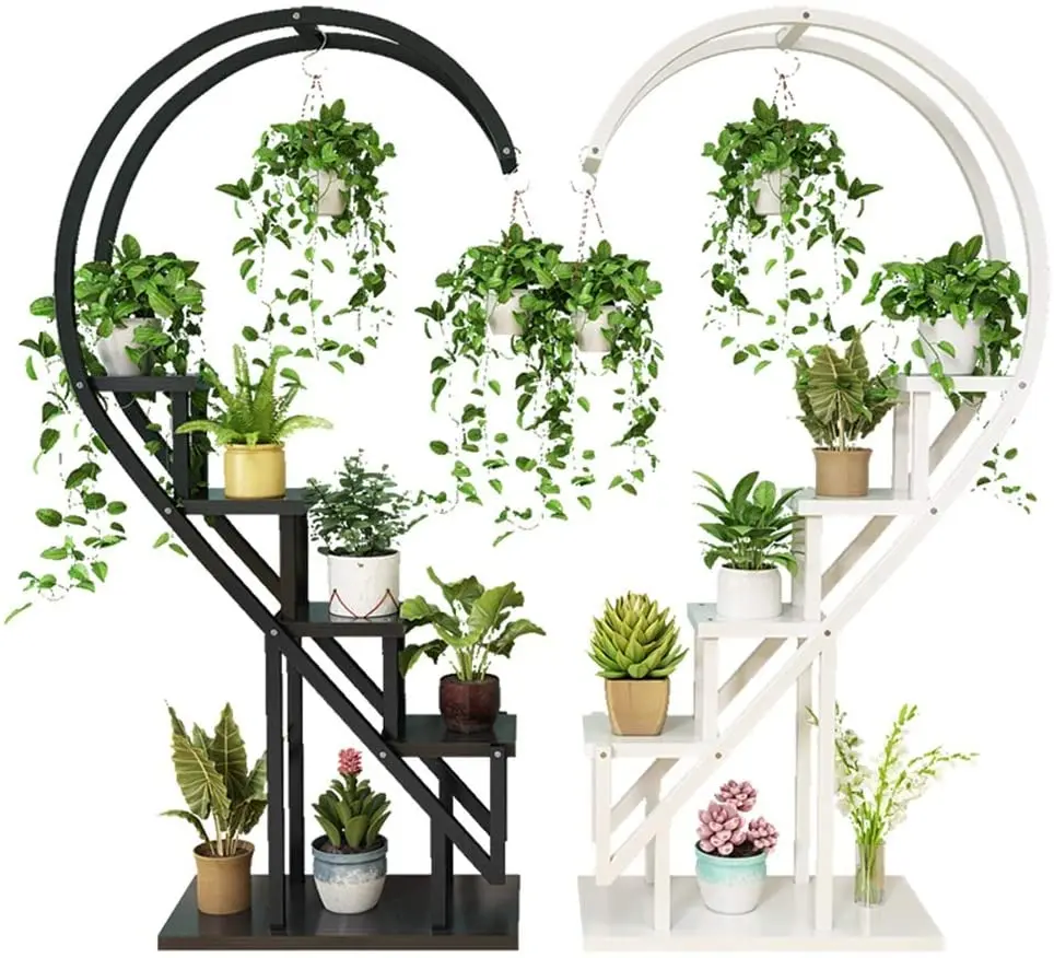 Amazing Planter Stand Display Racks Holder Plants Black & White Color Metal & Iron Heart shape metal indoor Planter Holder stand