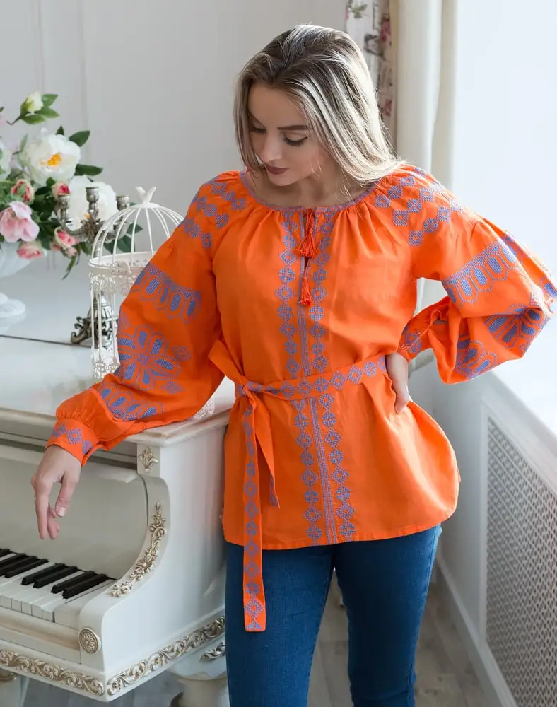 Женские повседневные блузки с цветочной вышивкой новые 2022 хлопковые топы рукавами три четверти размер XS для весны