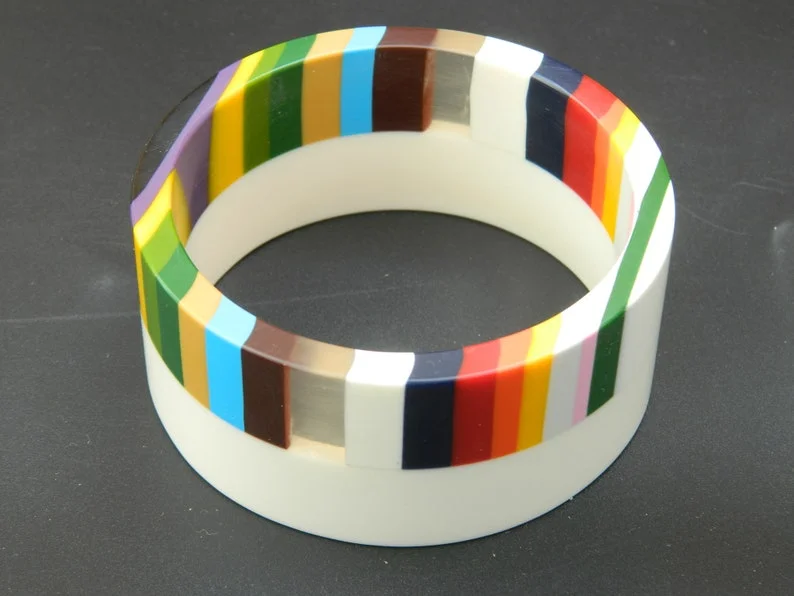 Fully Customizable Engraved Resin Bangle Personalized Name Bracelet Unique Fashion Accessory Gift Women Angel Anime Polyresin