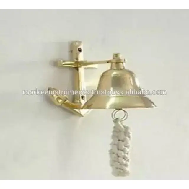 Brass Door Bell With Anchor Handle - Wall Mounted Ship/ Office/ Home Decor