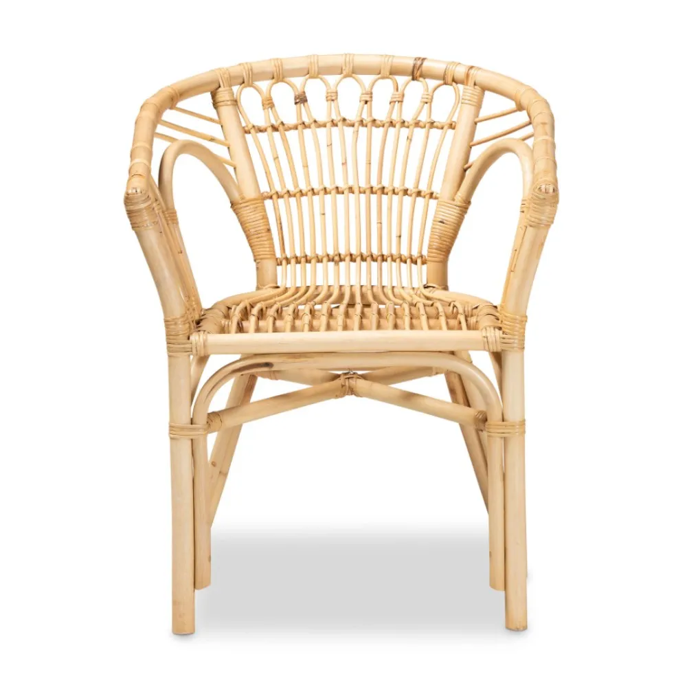 Rustic Rattan Chair Home Furniture Natural Boho Vintage Rattan Leisure Dining Chairs manufacturing in Vietnam
