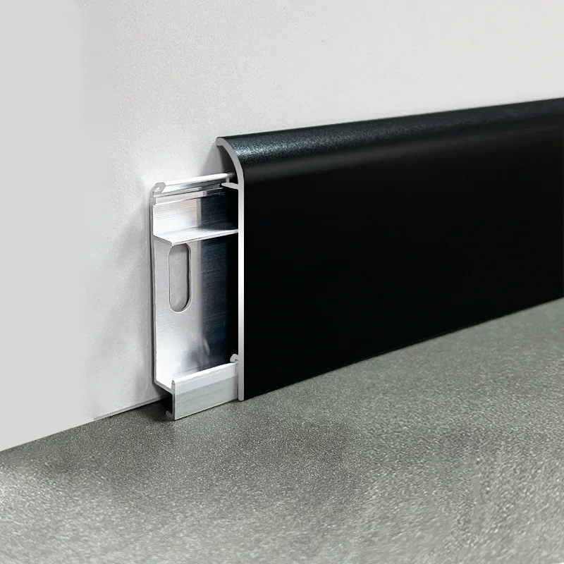 Aluminum alloy skirting board extremely narrow F-type buckle skirting board 4/5/6cm minimalist ultra-thin metal stainless steel