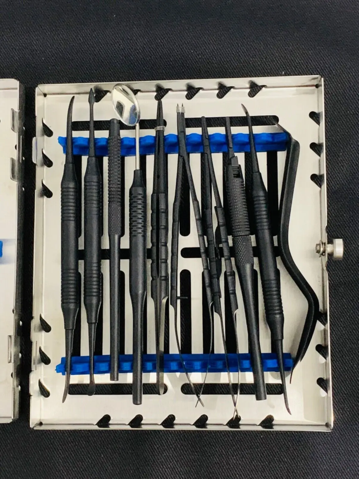 Surgical Dental Oral Surgery Sets Stainless Steel Dental Micro Periodontal Oral Surgery Kit 10 Pieces Black Coated CE ISO