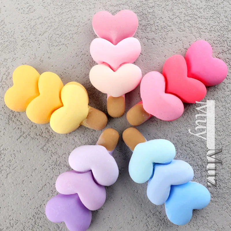 new arrival simulation Resin  heart   lollipop  design charm  resin cabochon phone case decoration embellishment