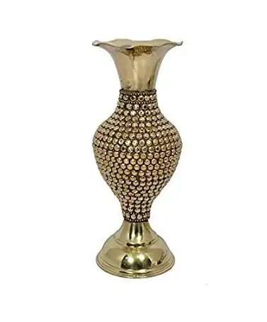 Oveal Modern Design Metal Flower Vase 2-Tone Finished Luxury Tabletop Decor for Home Office or Living Room Use