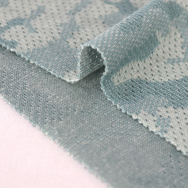 RECYCLE PET Sustainable Waste Eco Friendly melange heather breathable circular knit for garment apparel casual wear