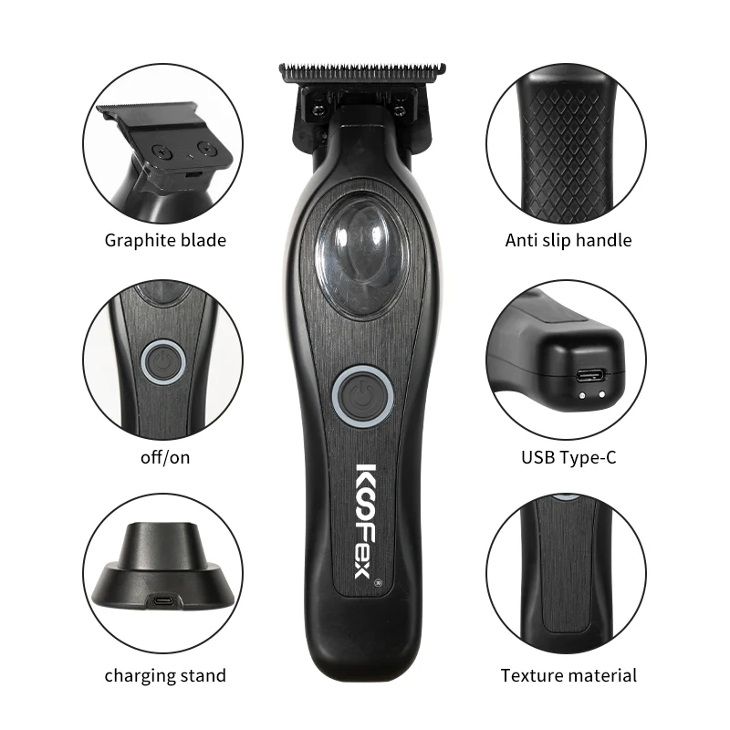 KooFex Large capacity battery 2.5h work time baber trimmer 7400 rpm High speed motor Graphite Coated Blade hair clipper trimmer