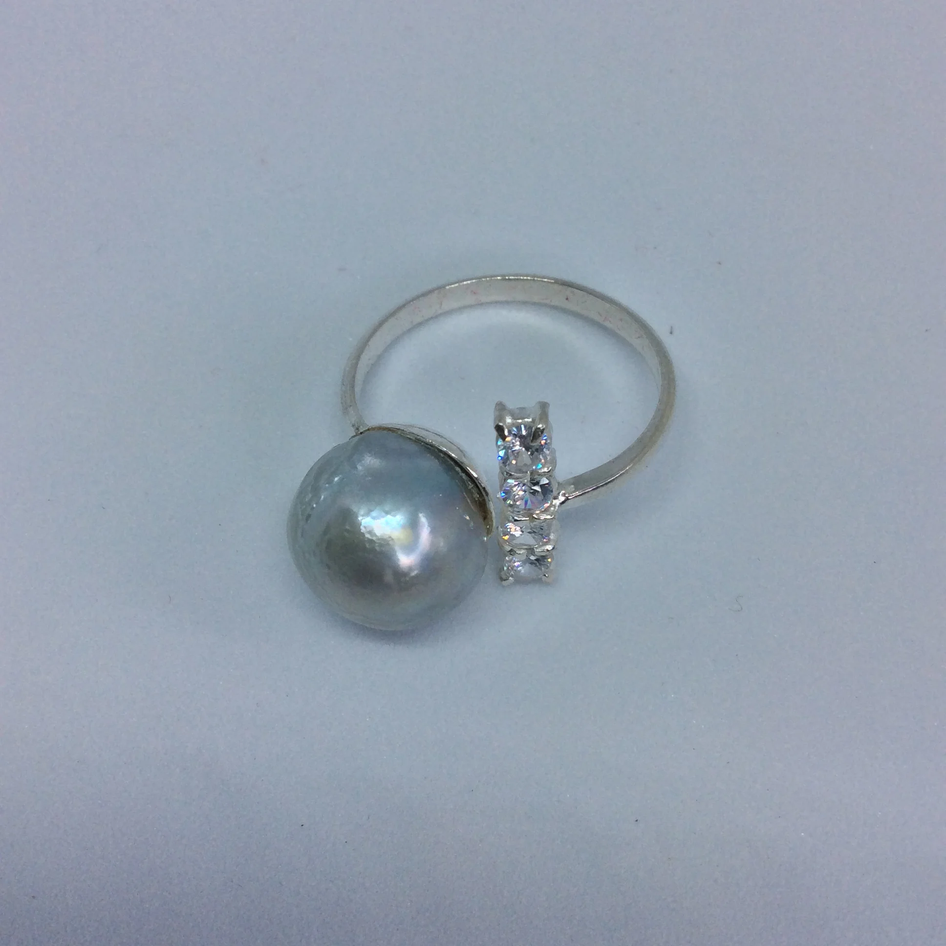 Fashion Jewelry Charms High Quality Jewelry Gold Vermeil Silver Women Fashion Bridal Silver Ring With Pearl From Indonesia