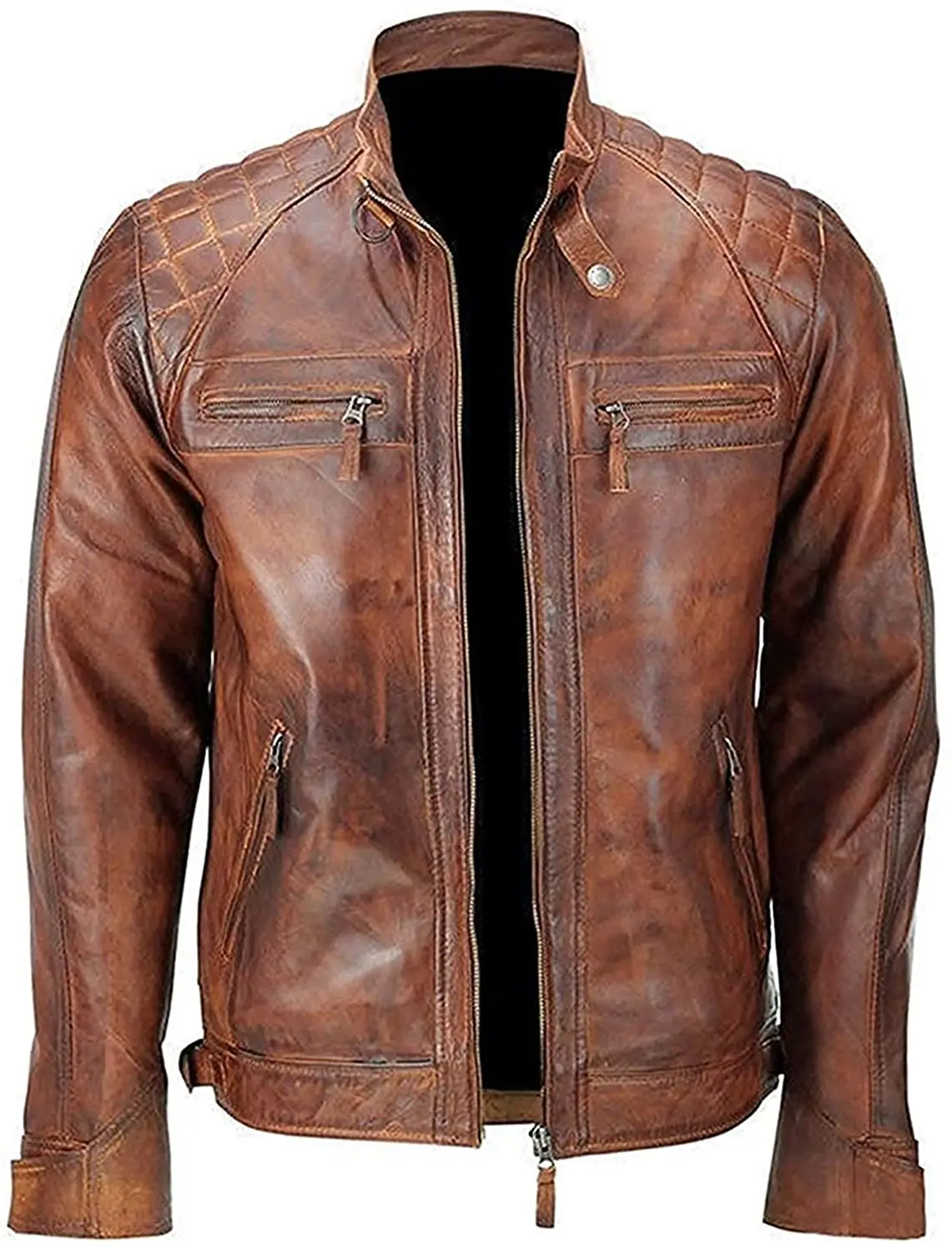 OEM Top Design Latest Custom Printed Design Fashion Goat Skin Leather Motorcycle Biker Casual jacket
