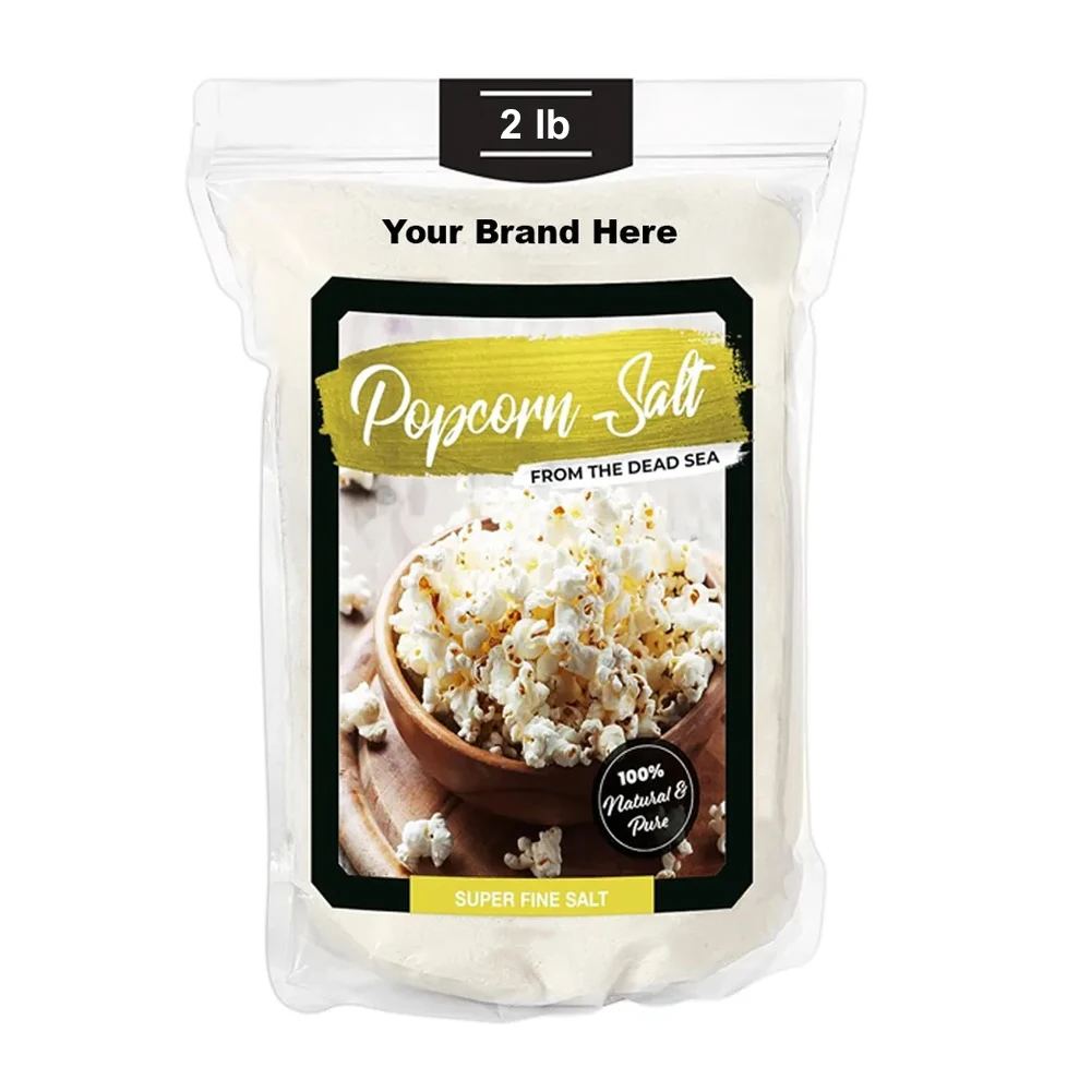 Private Label Premium Popcorn Salt 2lb The Dead Sea Fine Textured and Flavorful Seasoning for Perfect Popping Made in USA