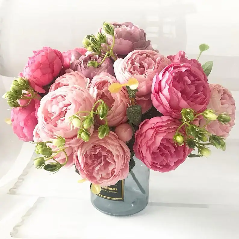 Acrylic Colorful Roses Stand Wedding Centerpieces Marriage Decor Wholesale Peony Flowers Decorative item for different occasions