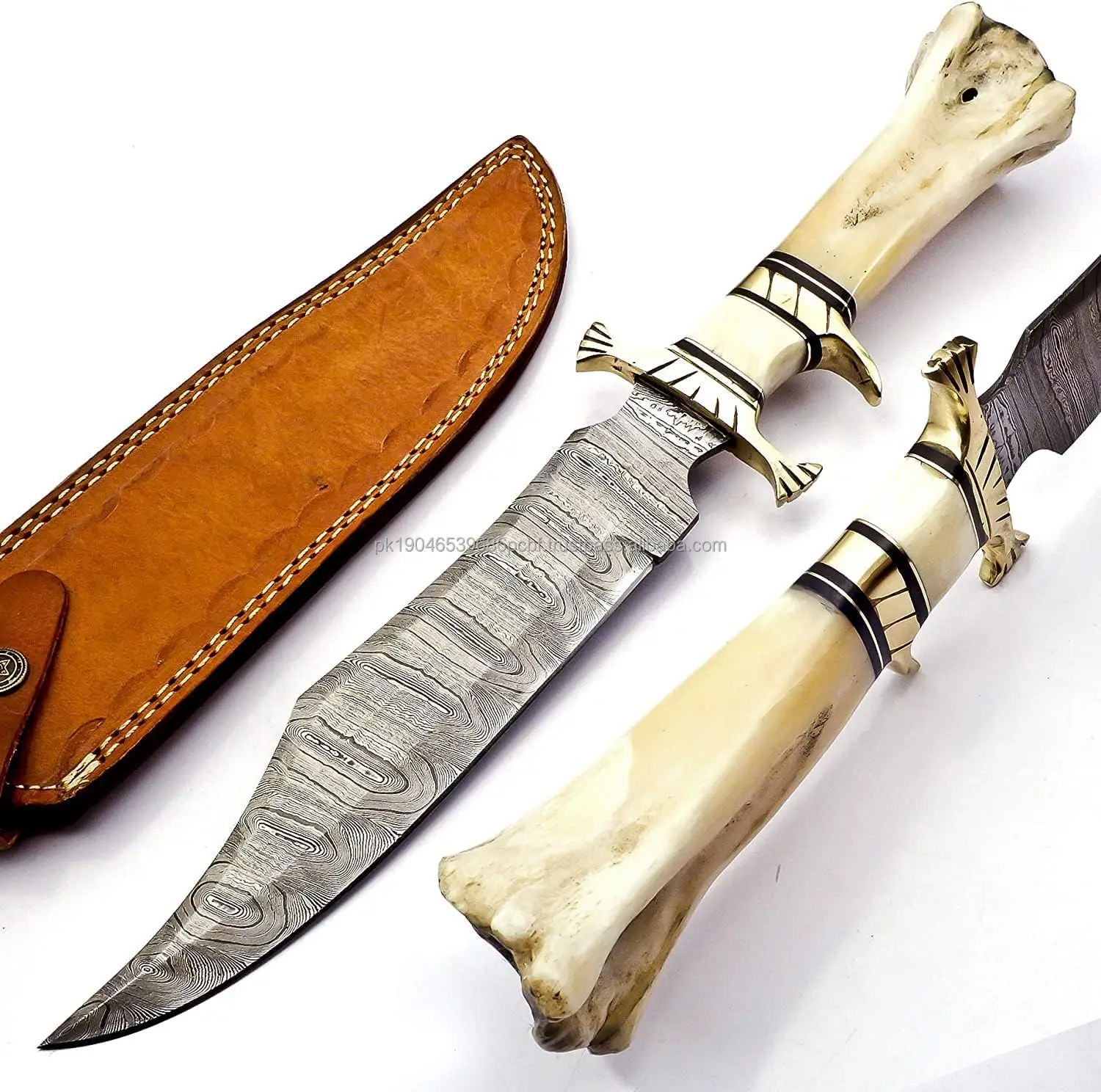 Hunting Knife For Sale Prime Quality Top Selling Damascus Steel Fixed Blade Outdoor Tactical Hunting Knives with Leather Sheath
