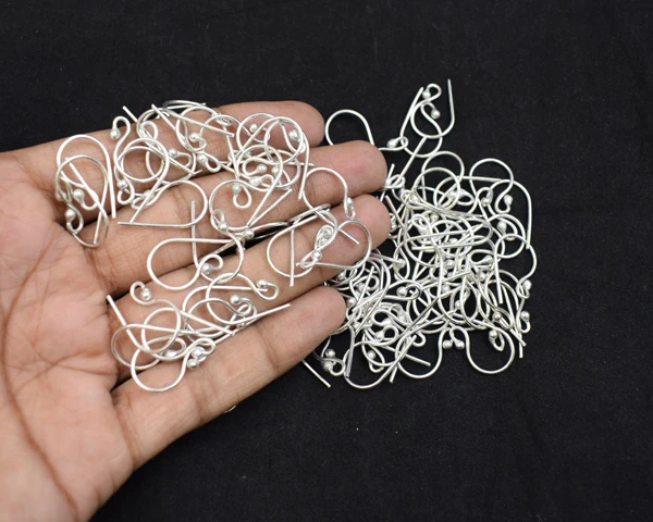 Hook Ear Wires Silver Plated Earring Pair Findings For Jewelry Making
