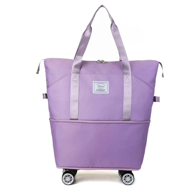 Expandable Foldable Rolling Luggage Bag Large Weekend Carry on Duffle with Wheels  Handle for Travel Adventures