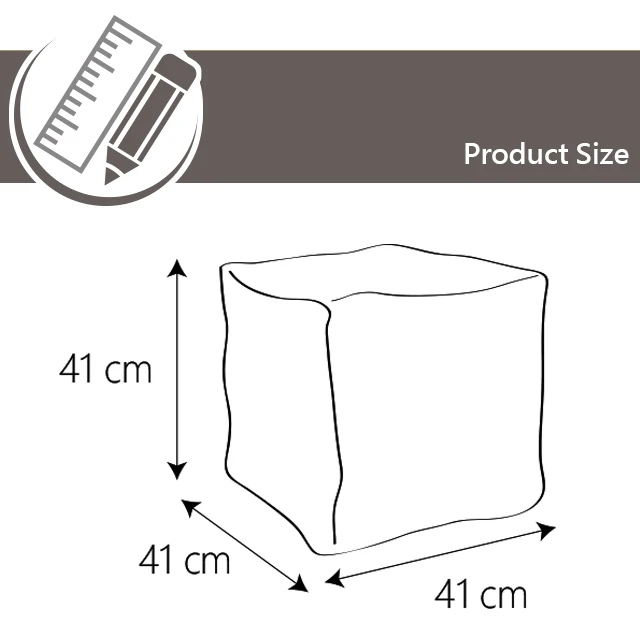 Soft Crushed velvet piping bean cube square Bean Bag