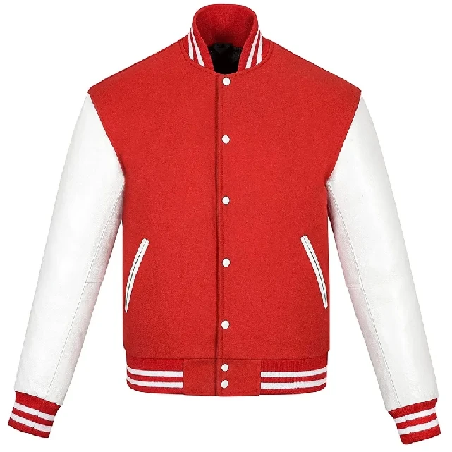 Trending Custom Plain Dyed Windproof Varsity Jacket Leather Sleeves Chenille Patches Baseball College Jacket Crop Varsity Jacket