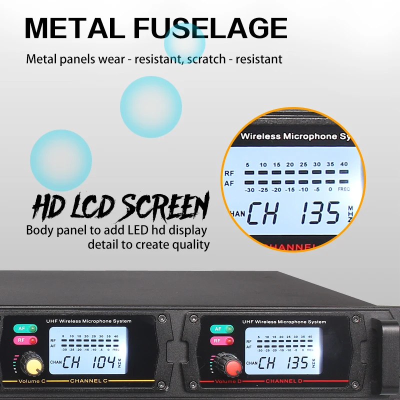 Wireless microphone one for two microphones school square stage dedicated outdoor performance long-distance anti-whistling