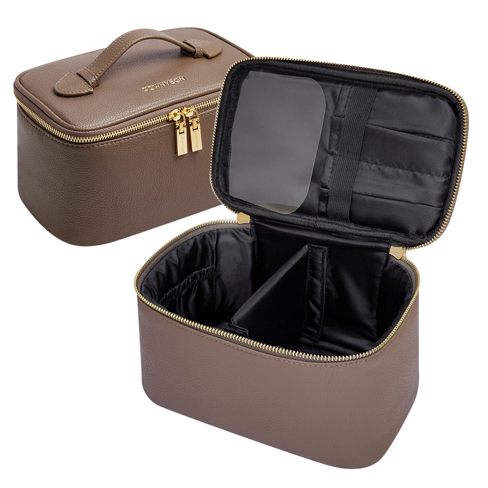 Rownyeon 2023 New Style Custom Logo Professional Makeup Train Organizer Storage Travel Cosmetic Case