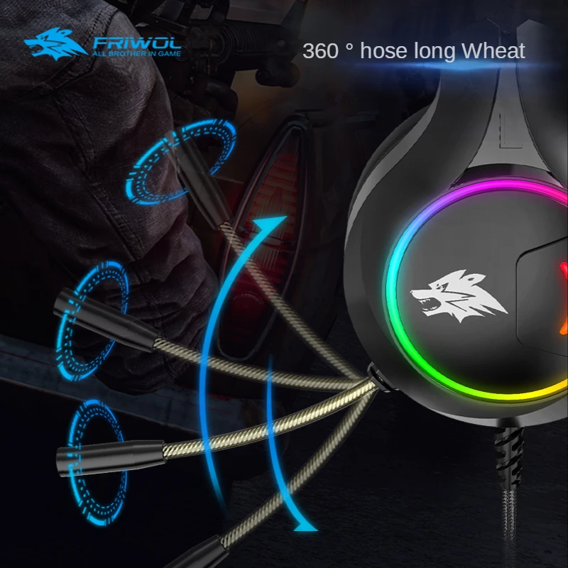 High quality H20 USB wired gaming headset Colorful led gaming headphones for gamers