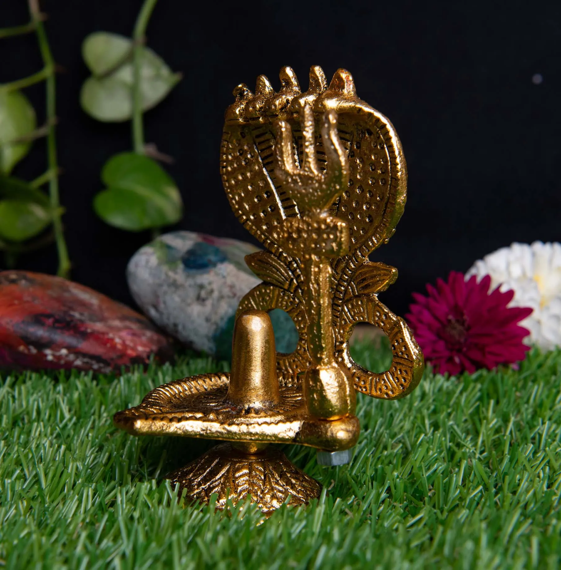 Metal shivling shiva lingam statue Indian Lord Shiva Aluminium Sculpture Hindu God Statue for home decor and temple- shivling