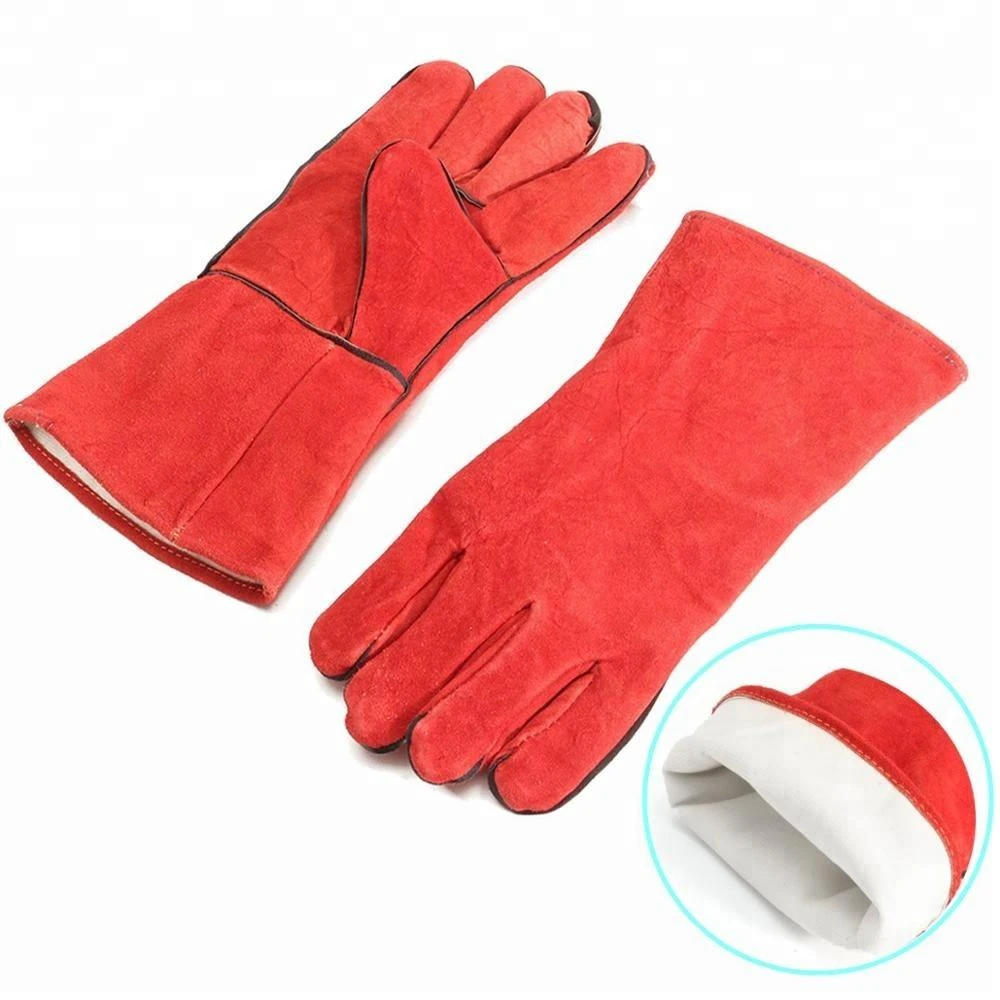Leather Welder Safety Work Gloves Personal Protective Equipment Welding fire proof gloves gauntlet