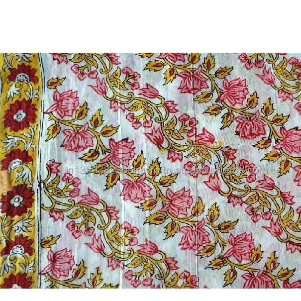Latest Arrival 2022 Cotton Fabric Beautiful Color 100% Pure Cotton Hand Block Printed Fabric at Wholesale Price in India