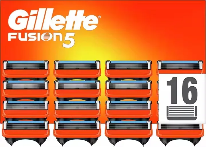 Gillette Fusion5 Razor Blades Men, Pack of 16 Razor Blade Refills with Precision Trimmer, 5 Anti-Friction