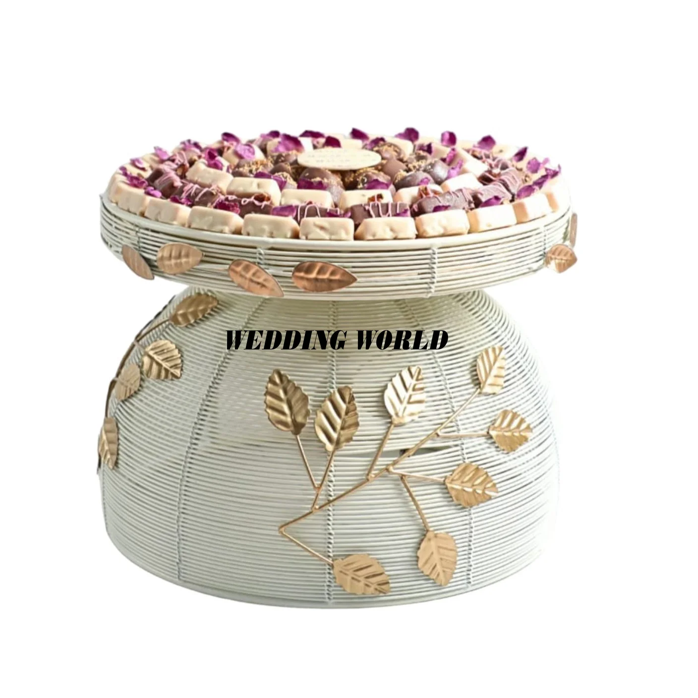 Round Iron Chocolate Bowl With Wooden Base Superior Quality Handmade Bowl Latest Arrival Designer Wholesale Chocolate Bowl